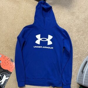 Boys Under Armour Royal Blue Hoodie with White Logo